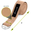 image:imageProsourceFit Metal DRing Yoga Strap 8 Durable Cotton for Stretching and FlexibilityBeige