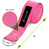 image:imageProsourceFit Metal DRing Yoga Strap 8 Durable Cotton for Stretching and FlexibilityPink