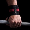 image:imageProsourceFit Pair of Barbell Weight Lifting Wrist Wraps Support with Thumb Loop RedRed