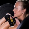 image:imageProsourceFit Pair of Barbell Weight Lifting Wrist Wraps Support with Thumb Loop RedYellow