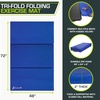 image:imageProsourceFit TriFold Folding Thick Exercise Mat 6x4 with Carrying Handles for Tumbling Martial Arts Gymnastics Stretching Core Workouts Blue