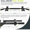image:imageProsourceFit WallMounted PullUp  ChinUp Bar Heavy Duty 300 lb Capacity Black
