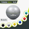image:imageProsourceFit Weighted Toning Exercise Balls for Pilates Yoga Strength Training and Physical Therapy 2 lb to 8 lb Color CodedSilver  6 lb