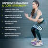image:imageProsourceFit Wooden Balance Board NonSlip Wobble Core Trainer 1575in 395cm Diameter with 360 Rotation for Stability Training Full Body Exercises Physical TherapyPurple