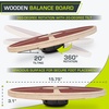 image:imageProsourceFit Wooden Balance Board NonSlip Wobble Core Trainer 1575in 395cm Diameter with 360 Rotation for Stability Training Full Body Exercises Physical TherapyRed