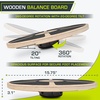 image:imageProsourceFit Wooden Balance Board NonSlip Wobble Core Trainer 1575in 395cm Diameter with 360 Rotation for Stability Training Full Body Exercises Physical TherapyBlack