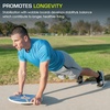 image:imageProsourceFit Wooden Balance Board NonSlip Wobble Core Trainer 1575in 395cm Diameter with 360 Rotation for Stability Training Full Body Exercises Physical TherapyBlue