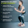 image:imageProsourceFit Wooden Balance Board NonSlip Wobble Core Trainer 1575in 395cm Diameter with 360 Rotation for Stability Training Full Body Exercises Physical TherapyRed