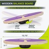 image:imageProsourceFit Wooden Balance Board NonSlip Wobble Core Trainer 1575in 395cm Diameter with 360 Rotation for Stability Training Full Body Exercises Physical TherapyPurple