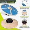 image:imageProsourceFit Wooden Balance Board NonSlip Wobble Core Trainer 1575in 395cm Diameter with 360 Rotation for Stability Training Full Body Exercises Physical TherapyBlue