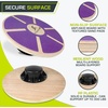 image:imageProsourceFit Wooden Balance Board NonSlip Wobble Core Trainer 1575in 395cm Diameter with 360 Rotation for Stability Training Full Body Exercises Physical TherapyPurple