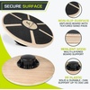image:imageProsourceFit Wooden Balance Board NonSlip Wobble Core Trainer 1575in 395cm Diameter with 360 Rotation for Stability Training Full Body Exercises Physical TherapyBlack