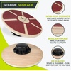 image:imageProsourceFit Wooden Balance Board NonSlip Wobble Core Trainer 1575in 395cm Diameter with 360 Rotation for Stability Training Full Body Exercises Physical TherapyRed