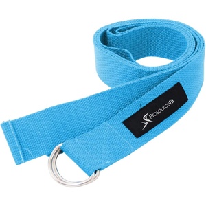 image:imageProsourceFit Metal DRing Yoga Strap 8 Durable Cotton for Stretching and FlexibilityAqua
