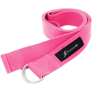 image:imageProsourceFit Metal DRing Yoga Strap 8 Durable Cotton for Stretching and FlexibilityPink