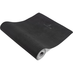 image:imageProsourceFit Natura TPE Yoga Mat 14 6mm Thick 72 Long Reversible with HighDensity Cushion amp Nonslip Texture Ecoconscious amp HygienicBlackGrey