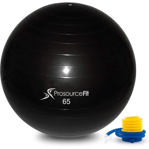 image:imageProsourceFit Stability Exercise Ball with Foot Pump Black 55 65 75 cm AntiBurst up to 2000 lb for Fitness Pilates Balance and Yoga65cm