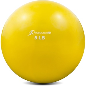 image:imageProsourceFit Weighted Toning Exercise Balls for Pilates Yoga Strength Training and Physical Therapy 2 lb to 8 lb Color CodedYellow  5 lb