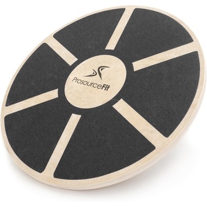 image:imageProsourceFit Wooden Balance Board NonSlip Wobble Core Trainer 1575in 395cm Diameter with 360 Rotation for Stability Training Full Body Exercises Physical TherapyBlack