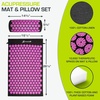 image:imageProsourceFit Acupressure Mat and Pillow Set for BackNeck Pain Relief and Muscle Relaxation OrangeBlackPink