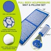 image:imageProsourceFit Acupressure Mat and Pillow Set for BackNeck Pain Relief and Muscle Relaxation OrangeBlueWhite