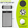 image:imageProsourceFit Acupressure Mat and Pillow Set for BackNeck Pain Relief and Muscle Relaxation OrangeLarge  BlackWhite
