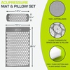 image:imageProsourceFit Acupressure Mat and Pillow Set for BackNeck Pain Relief and Muscle Relaxation OrangeLarge  GreyWhite