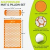 image:imageProsourceFit Acupressure Mat and Pillow Set for BackNeck Pain Relief and Muscle Relaxation OrangeOrangeWhite