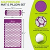 image:imageProsourceFit Acupressure Mat and Pillow Set for BackNeck Pain Relief and Muscle Relaxation OrangePurple