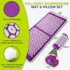 image:imageProsourceFit Acupressure Mat and Pillow Set for BackNeck Pain Relief and Muscle Relaxation OrangePurpuleWhite