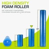 image:imageProsourceFit High Density Foam Rollers 12  inches long Firm Full Body Athletic Massage Tool for Back Stretching Yoga Pilates Post Workout Muscle Recuperation BlackBlueBlue