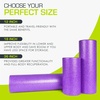 image:imageProsourceFit High Density Foam Rollers 12  inches long Firm Full Body Athletic Massage Tool for Back Stretching Yoga Pilates Post Workout Muscle Recuperation BlackBluePurple