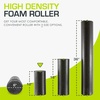image:imageProsourceFit High Density Foam Rollers 12  inches long Firm Full Body Athletic Massage Tool for Back Stretching Yoga Pilates Post Workout Muscle Recuperation BlackBlueBlack