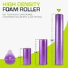 image:imageProsourceFit High Density Foam Rollers 12  inches long Firm Full Body Athletic Massage Tool for Back Stretching Yoga Pilates Post Workout Muscle Recuperation BlackBluePurple