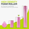 image:imageProsourceFit High Density Foam Rollers 12  inches long Firm Full Body Athletic Massage Tool for Back Stretching Yoga Pilates Post Workout Muscle Recuperation BlackBluePink