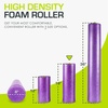 image:imageProsourceFit High Density Foam Rollers 12  inches long Firm Full Body Athletic Massage Tool for Back Stretching Yoga Pilates Post Workout Muscle Recuperation BlackBluePurple