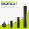 image:imageProsourceFit High Density Foam Rollers 12  inches long Firm Full Body Athletic Massage Tool for Back Stretching Yoga Pilates Post Workout Muscle Recuperation BlackBlueBlack