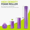 image:imageProsourceFit High Density Foam Rollers 12  inches long Firm Full Body Athletic Massage Tool for Back Stretching Yoga Pilates Post Workout Muscle Recuperation BlackBluePurple