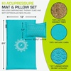 image:imageProsourceFit Ki Acupressure Mat and Pillow Set with 100 Natural Linen for BackNeck Pain Relief and Muscle RelaxationBahama Blue
