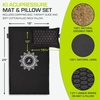 image:imageProsourceFit Ki Acupressure Mat and Pillow Set with 100 Natural Linen for BackNeck Pain Relief and Muscle RelaxationBlack Pearl