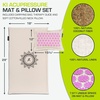 image:imageProsourceFit Ki Acupressure Mat and Pillow Set with 100 Natural Linen for BackNeck Pain Relief and Muscle RelaxationNatural Purpule