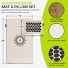 image:imageProsourceFit Ki Acupressure Mat and Pillow Set with 100 Natural Linen for BackNeck Pain Relief and Muscle RelaxationOnyx Gold