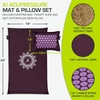 image:imageProsourceFit Ki Acupressure Mat and Pillow Set with 100 Natural Linen for BackNeck Pain Relief and Muscle RelaxationRoyal Lilac