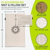 image:imageProsourceFit Ki Acupressure Mat and Pillow Set with 100 Natural Linen for BackNeck Pain Relief and Muscle RelaxationSand Dunes
