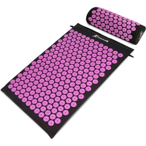 image:imageProsourceFit Acupressure Mat and Pillow Set for BackNeck Pain Relief and Muscle Relaxation OrangeBlackPink