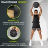 image:imageProsourceFit Slam Medicine Balls 5 10 15 20 25 30 50lbs Smooth and Tread Textured Grip Dead Weight Balls for Strength and Conditioning Exercises Cardio and Core WorkoutsTread  Black