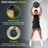 image:imageProsourceFit Slam Medicine Balls 5 10 15 20 25 30 50lbs Smooth and Tread Textured Grip Dead Weight Balls for Strength and Conditioning Exercises Cardio and Core WorkoutsTread  Black