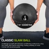 image:imageProsourceFit Slam Medicine Balls 5 10 15 20 25 30 50lbs Smooth and Tread Textured Grip Dead Weight Balls for Strength and Conditioning Exercises Cardio and Core WorkoutsClassic  Black