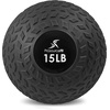 image:imageProsourceFit Slam Medicine Balls 5 10 15 20 25 30 50lbs Smooth and Tread Textured Grip Dead Weight Balls for Strength and Conditioning Exercises Cardio and Core WorkoutsTread  Black