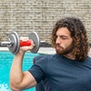 image:imageProsourceFit Thick Grips for Dumbbell and Barbell 19in Axle Bar Adapter for Weightlifting and Strength TrainingRed